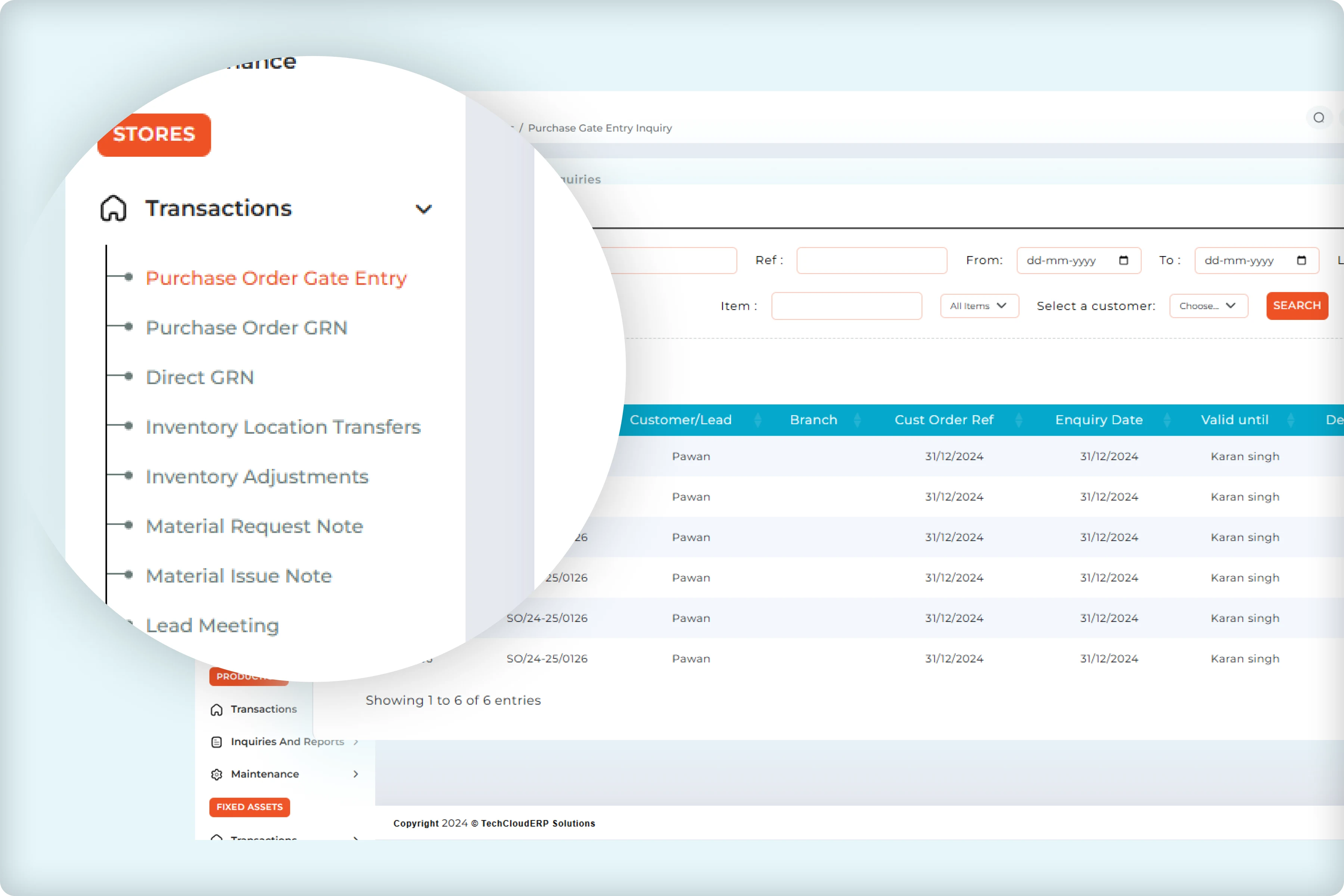 Inventory management goods receipt issue